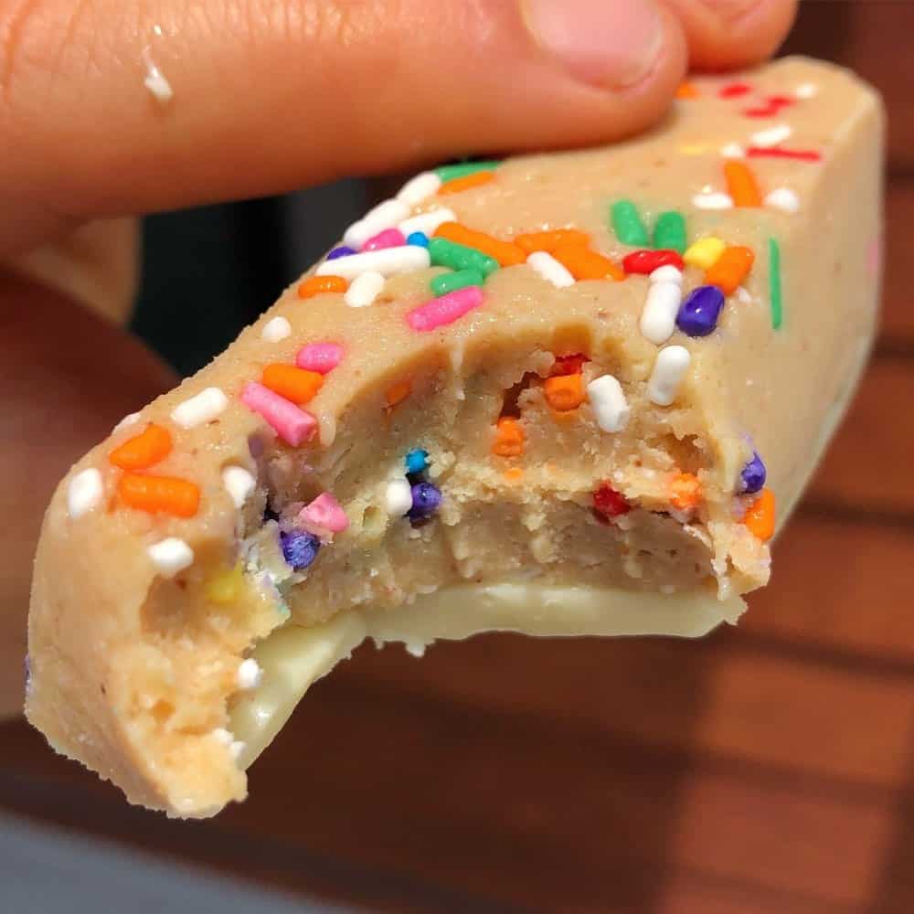 No Bake White Chocolate Sugar Cookie Protein Bar