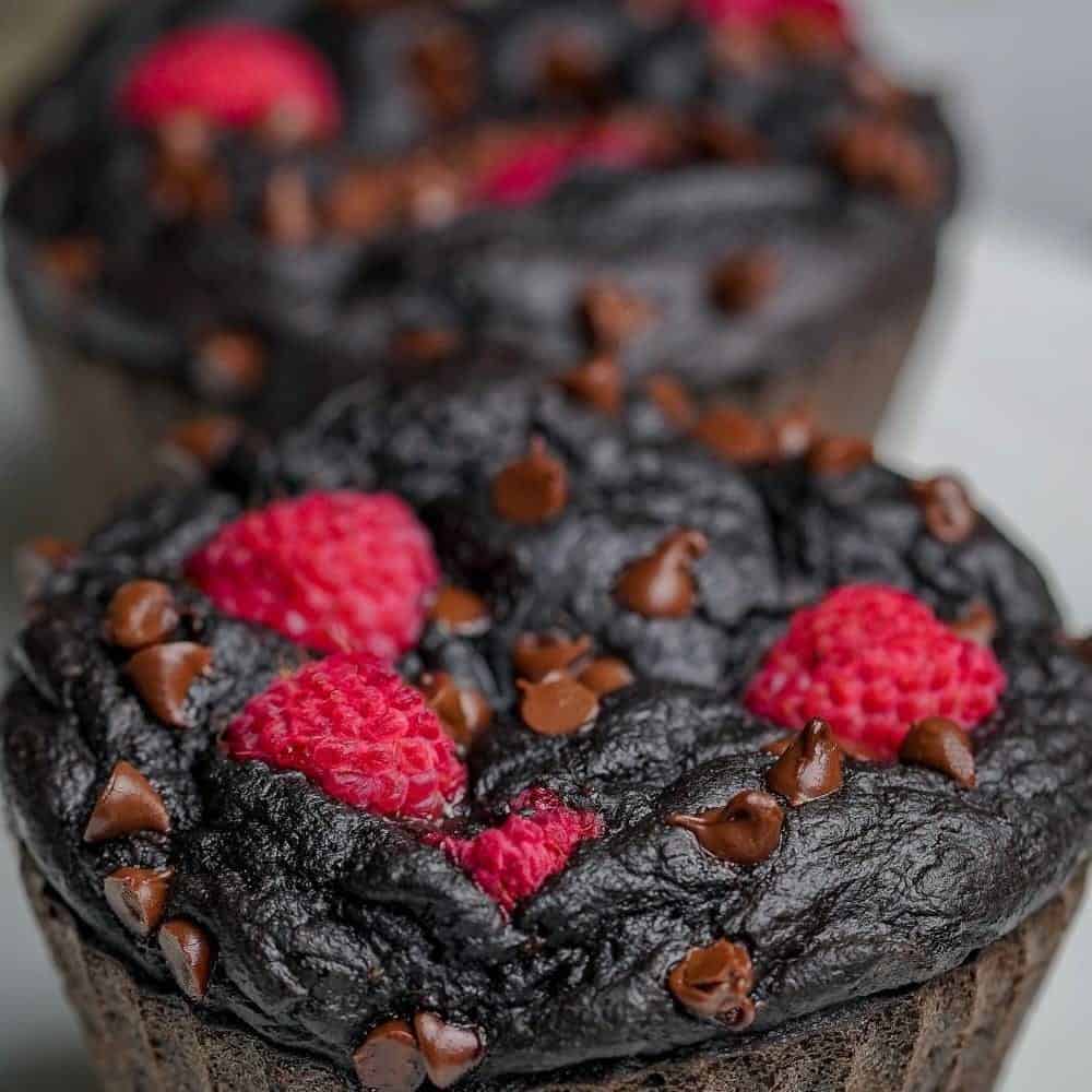 Chocolate Raspberry Protein Muffins