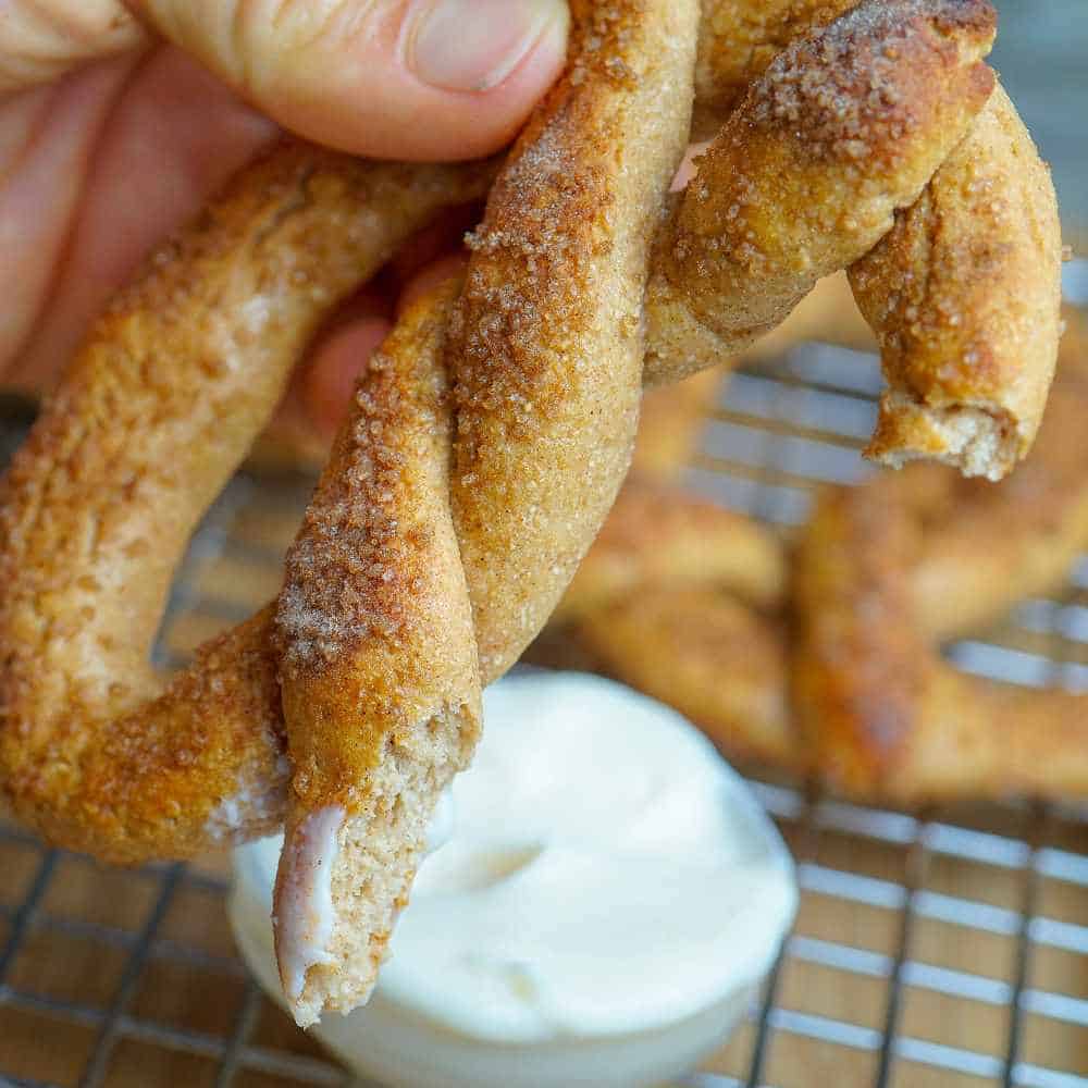 Cinnamon Roll Protein Soft Pretzel