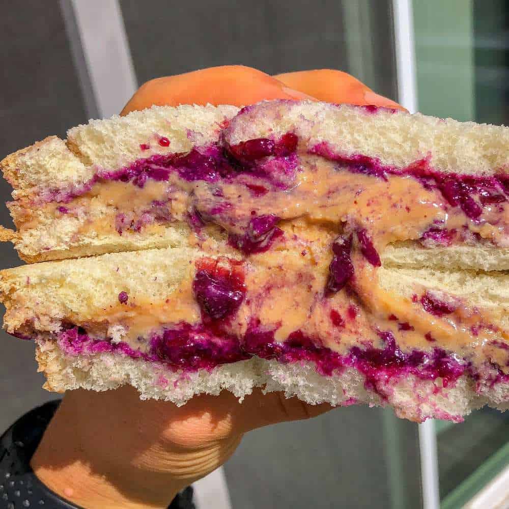 Chocolate Chip Cookie Butter & Strawberry Jelly Sandwich