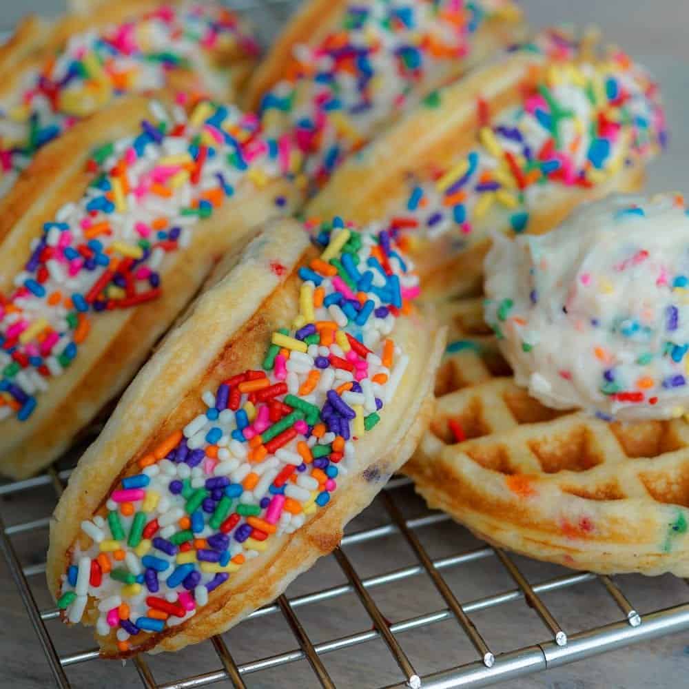 Funfetti Cheesecake Waffle Taco