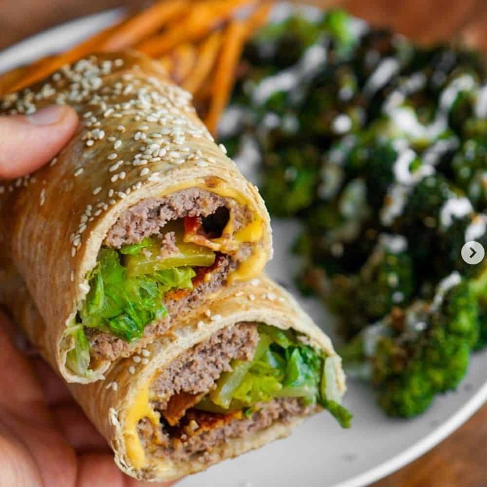 Sesame Seed Cheeseburger Wrap Recipe!