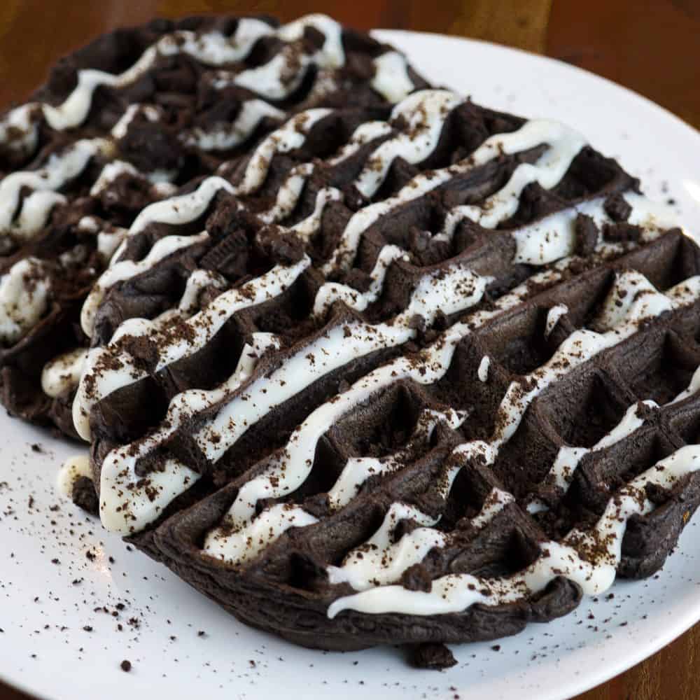 Oreo Cheesecake Protein Belgian Waffles