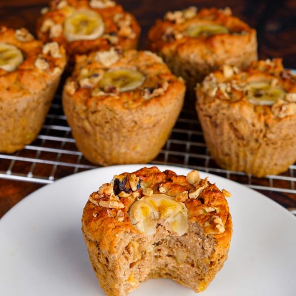 Protein Banana Walnut Muffins