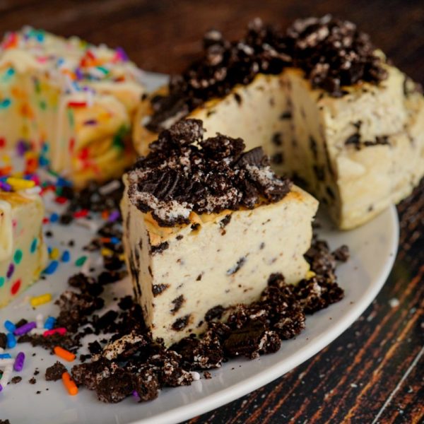 Crustless Personal Pan Protein Oreo Cheesecakes