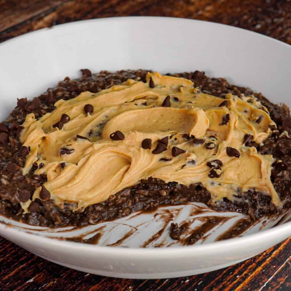 Chocolate Peanut Butter Swirl Protein Oatmeal