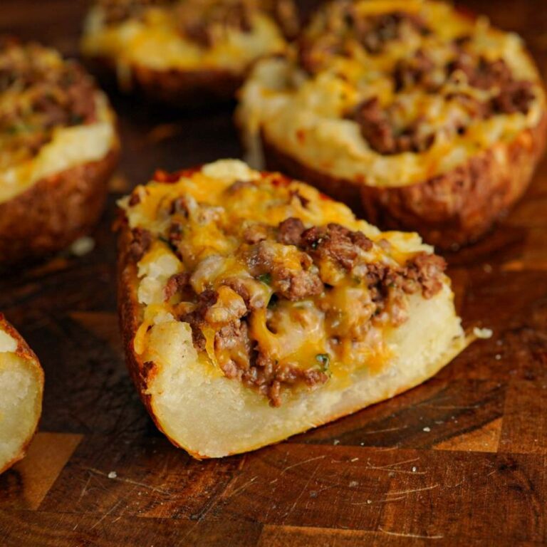 Cheeseburger Baked Potato Boats