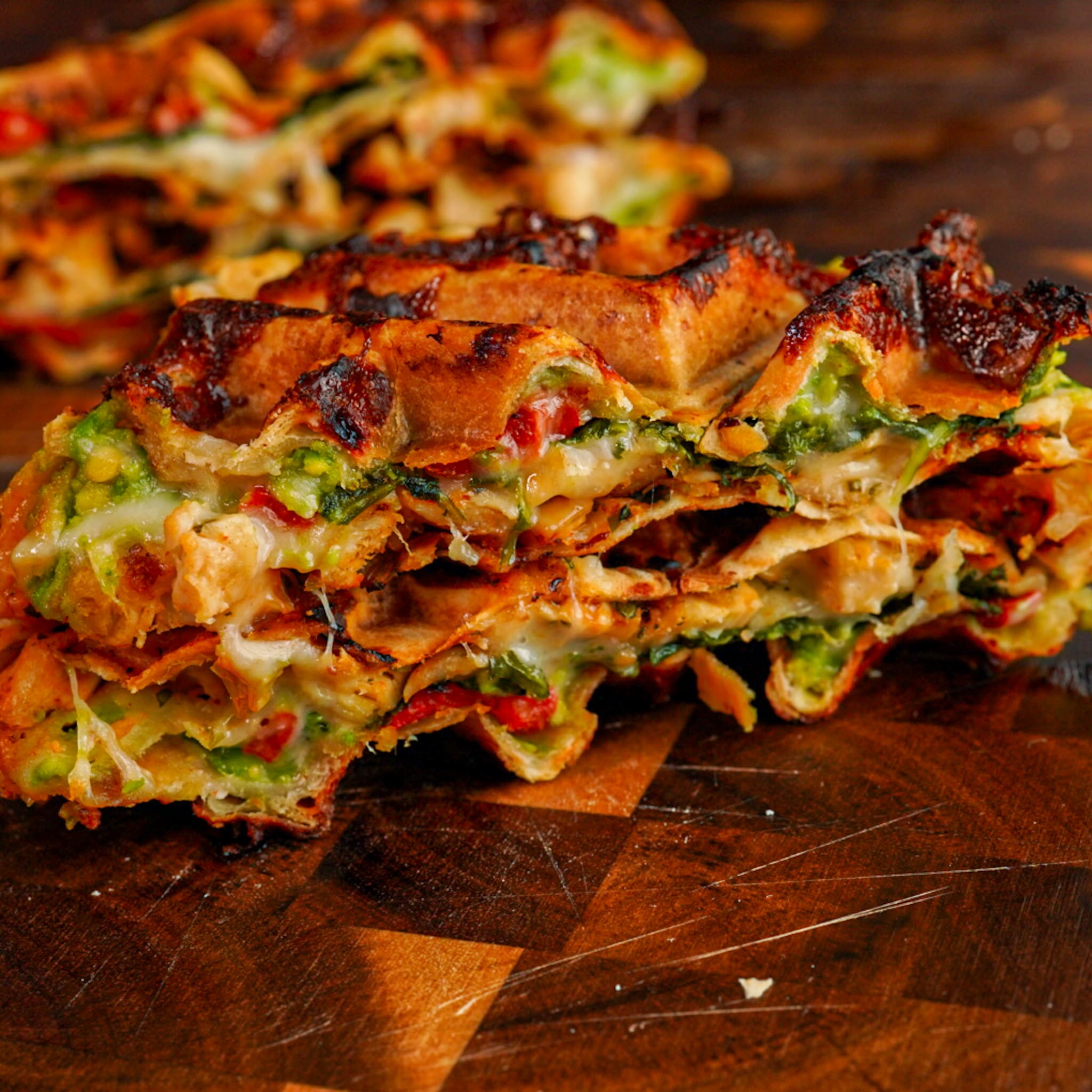 Waffle Maker Buffalo Chicken Crunch Wrap