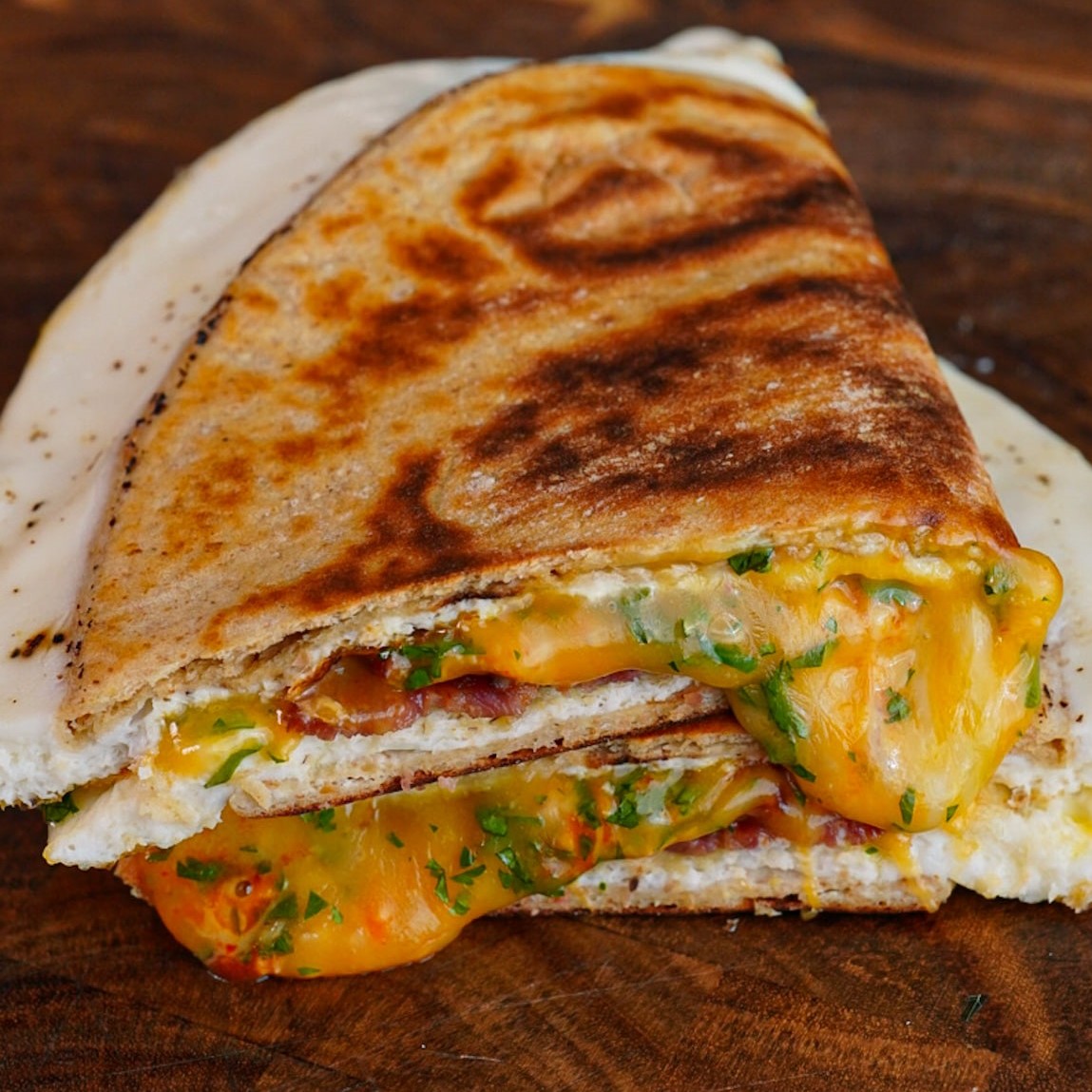 Bacon, Egg White & Cheese Pita Breakfast Sandwich