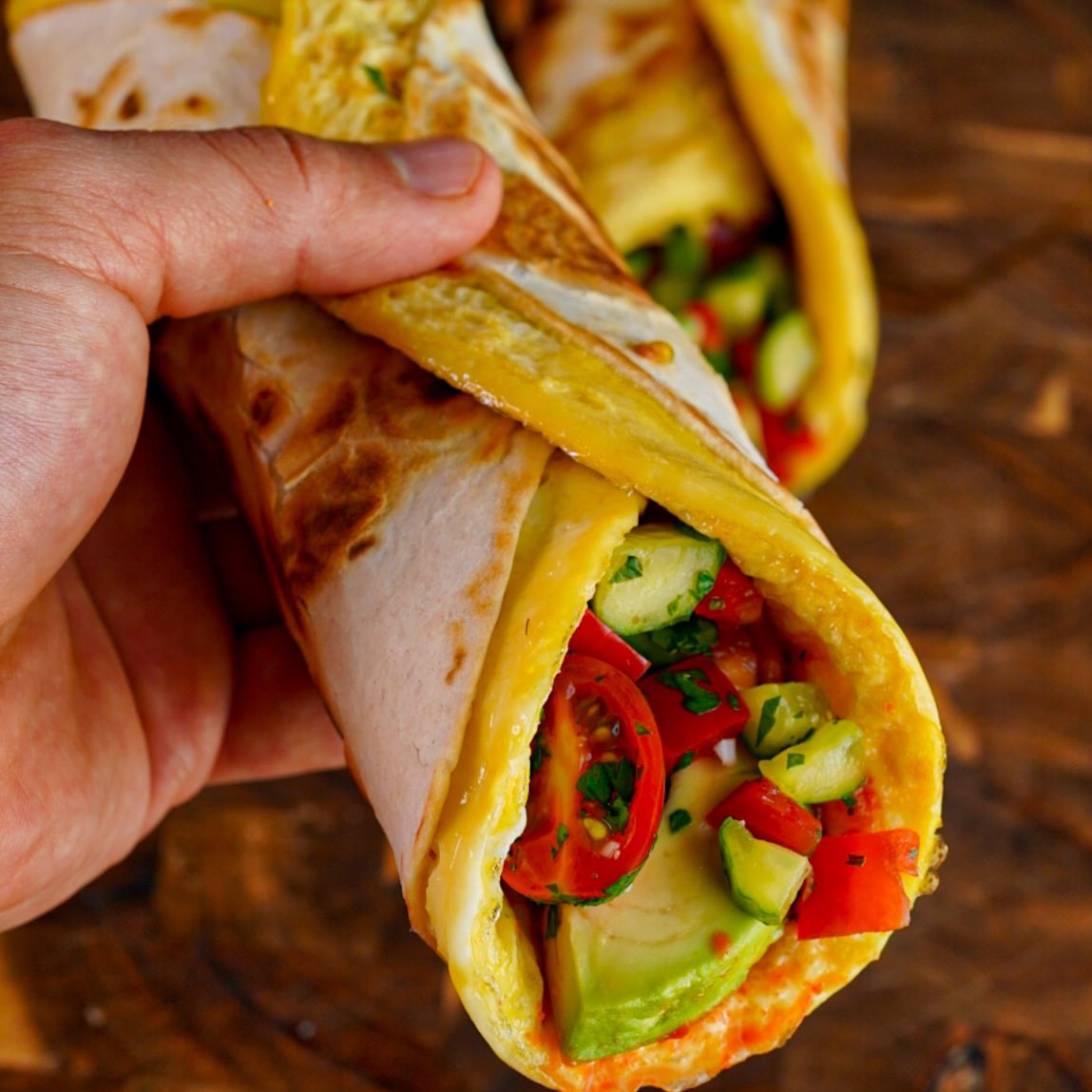 One Pan Spicy Tortilla Egg Wrap