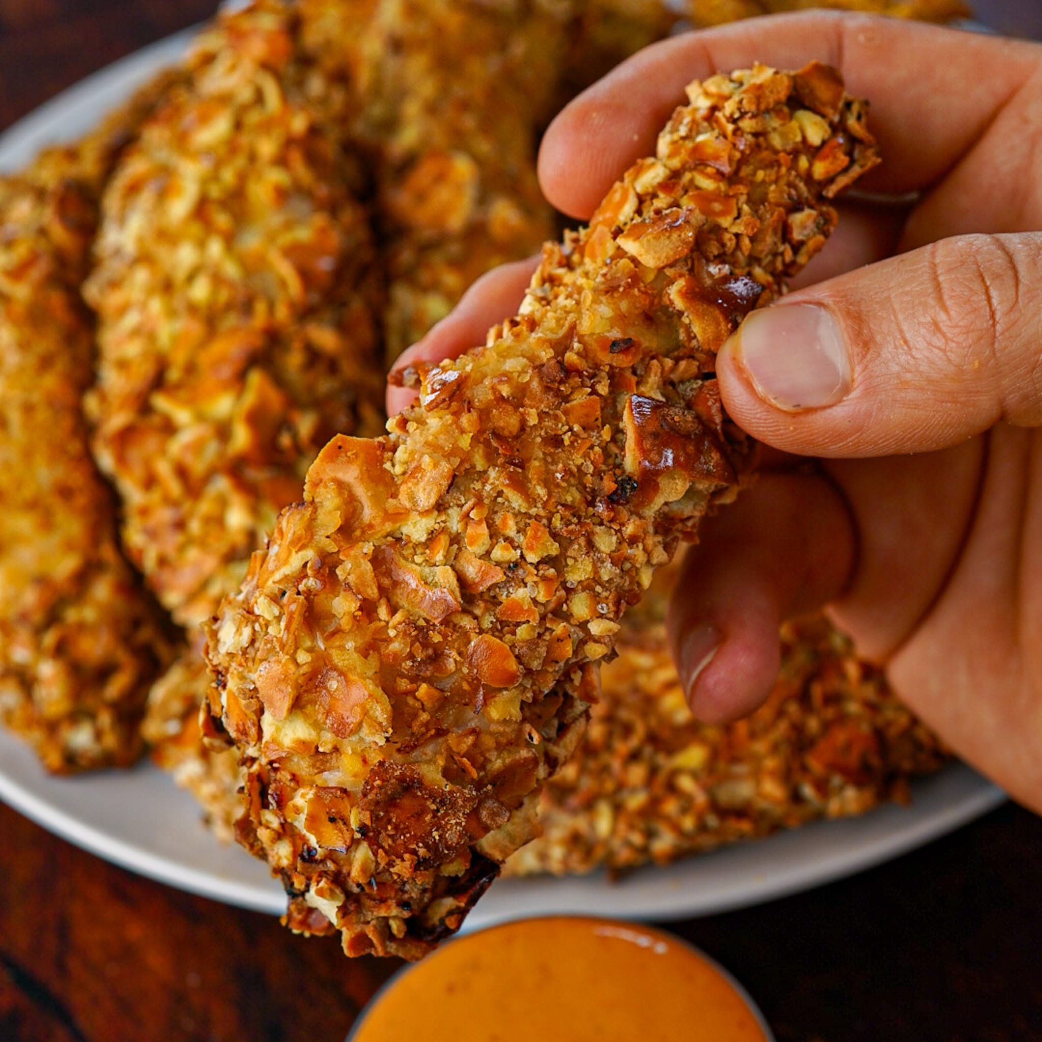 Honey Mustard Pretzel Chicken Tenders