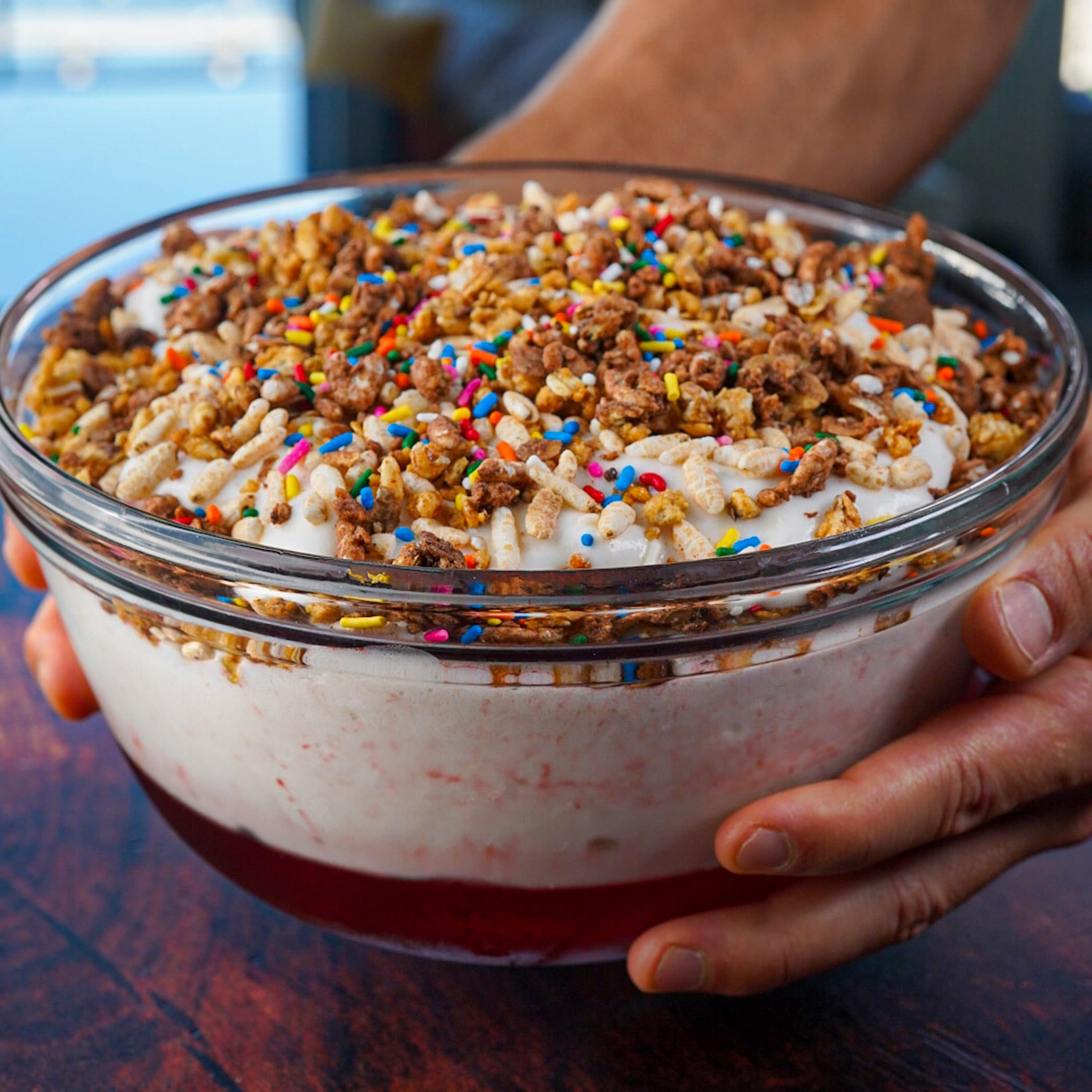 XL Strawberry Birthday Cheesecake Protein Fluff Bowl