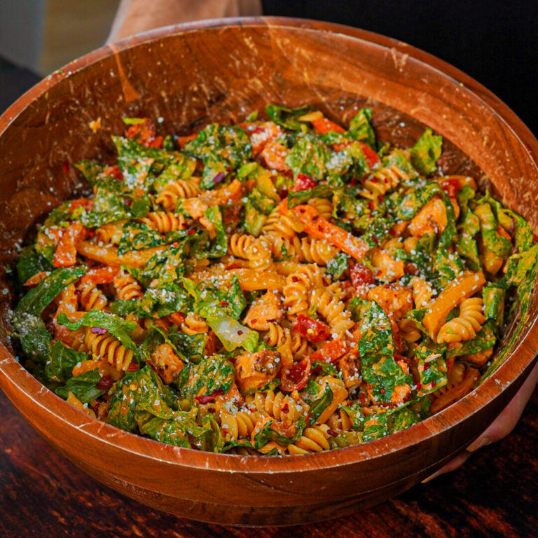 Meal Prep Roasted Red Pepper Pasta Salad