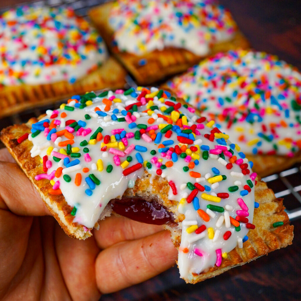 Frosted Strawberry Uncrustable Protein Pop Tarts