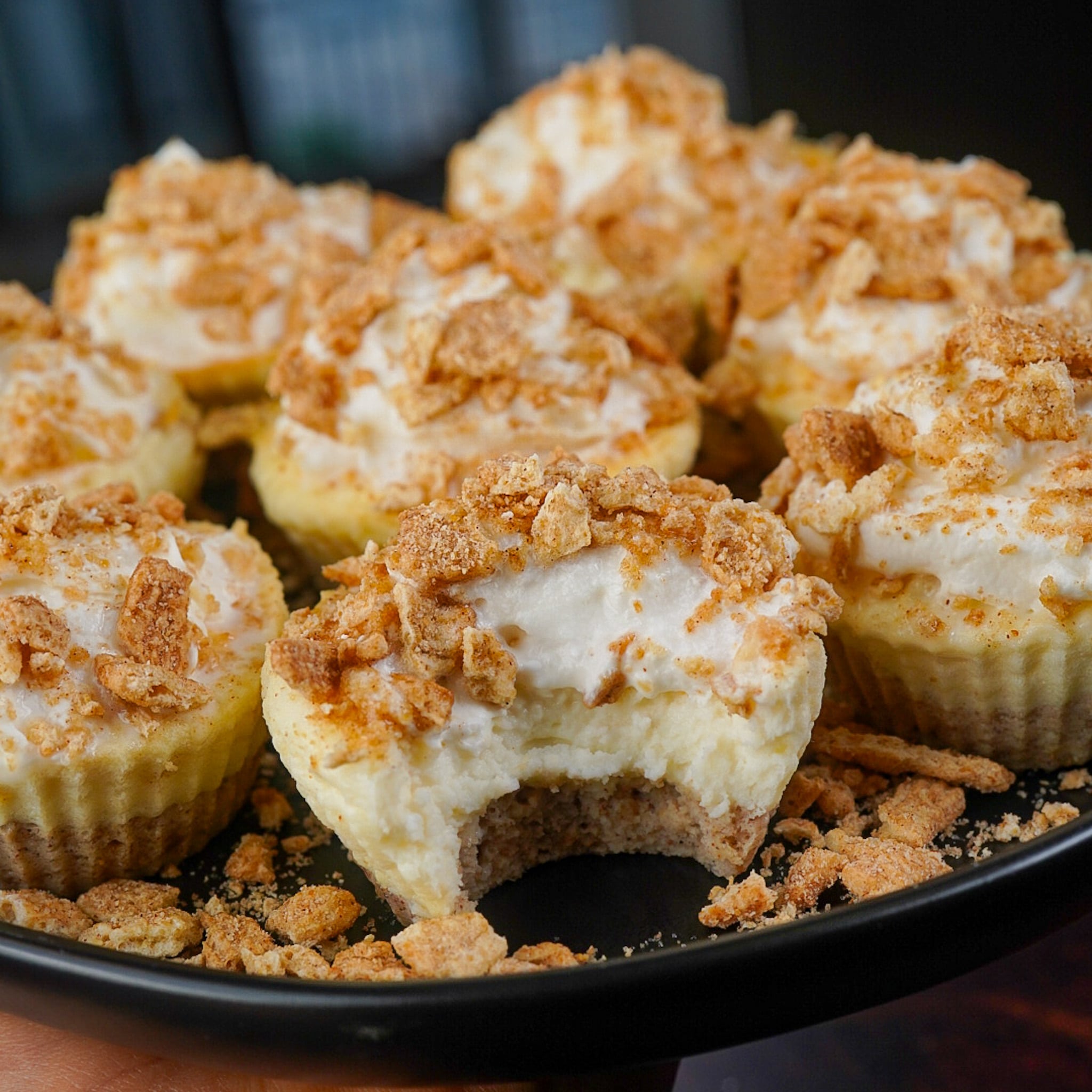 Cinnamon Toast Crunch Mini Protein Cheesecakes