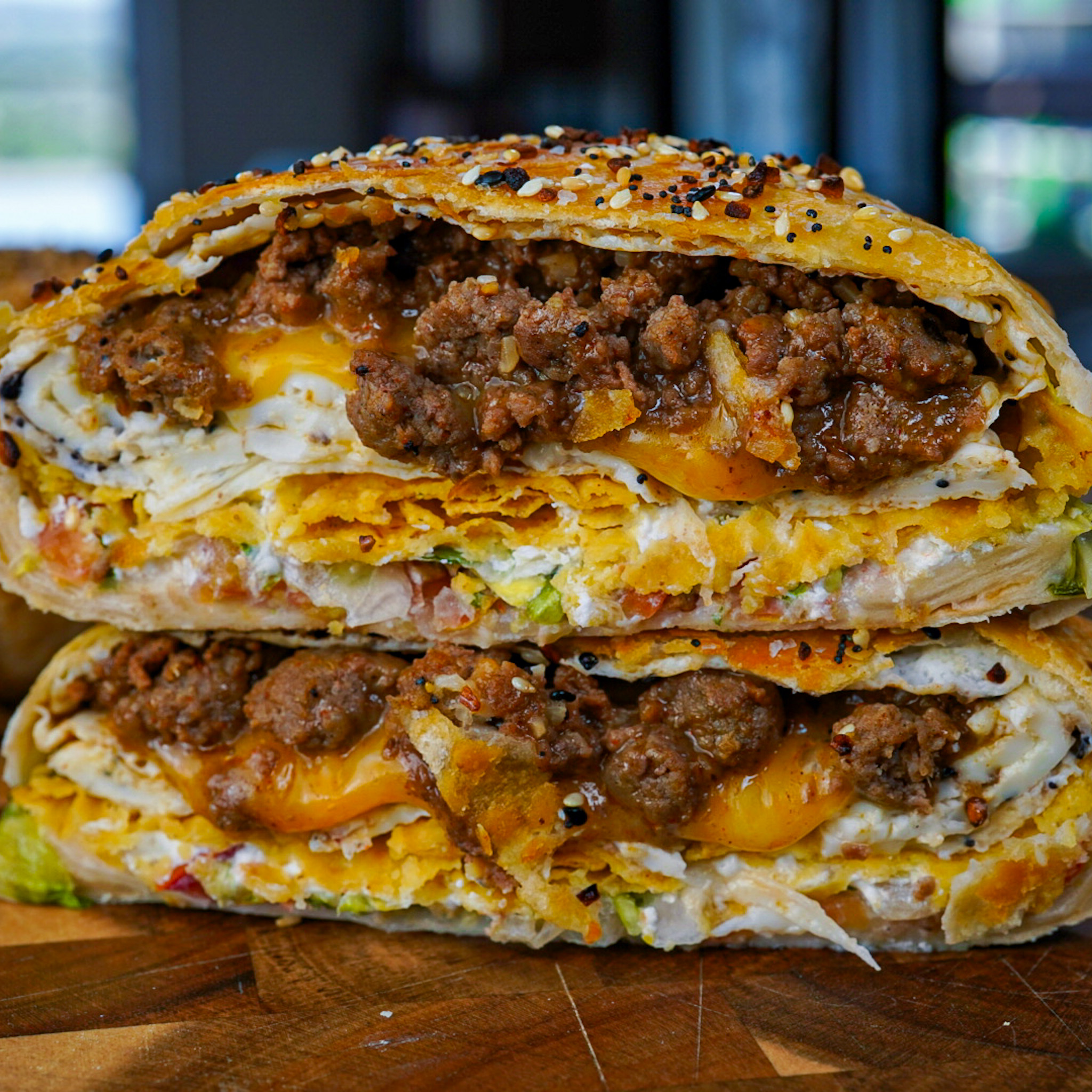 Sausage, Egg & Cheese Breakfast Crunch Wraps