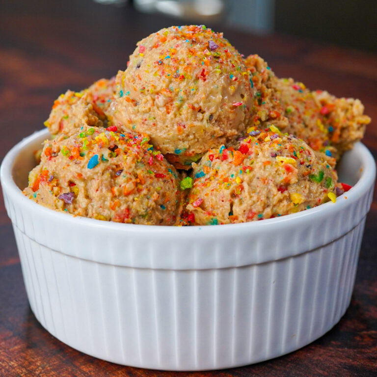 Blended Overnight Oats Fruity Pebble Protein Cookie Dough