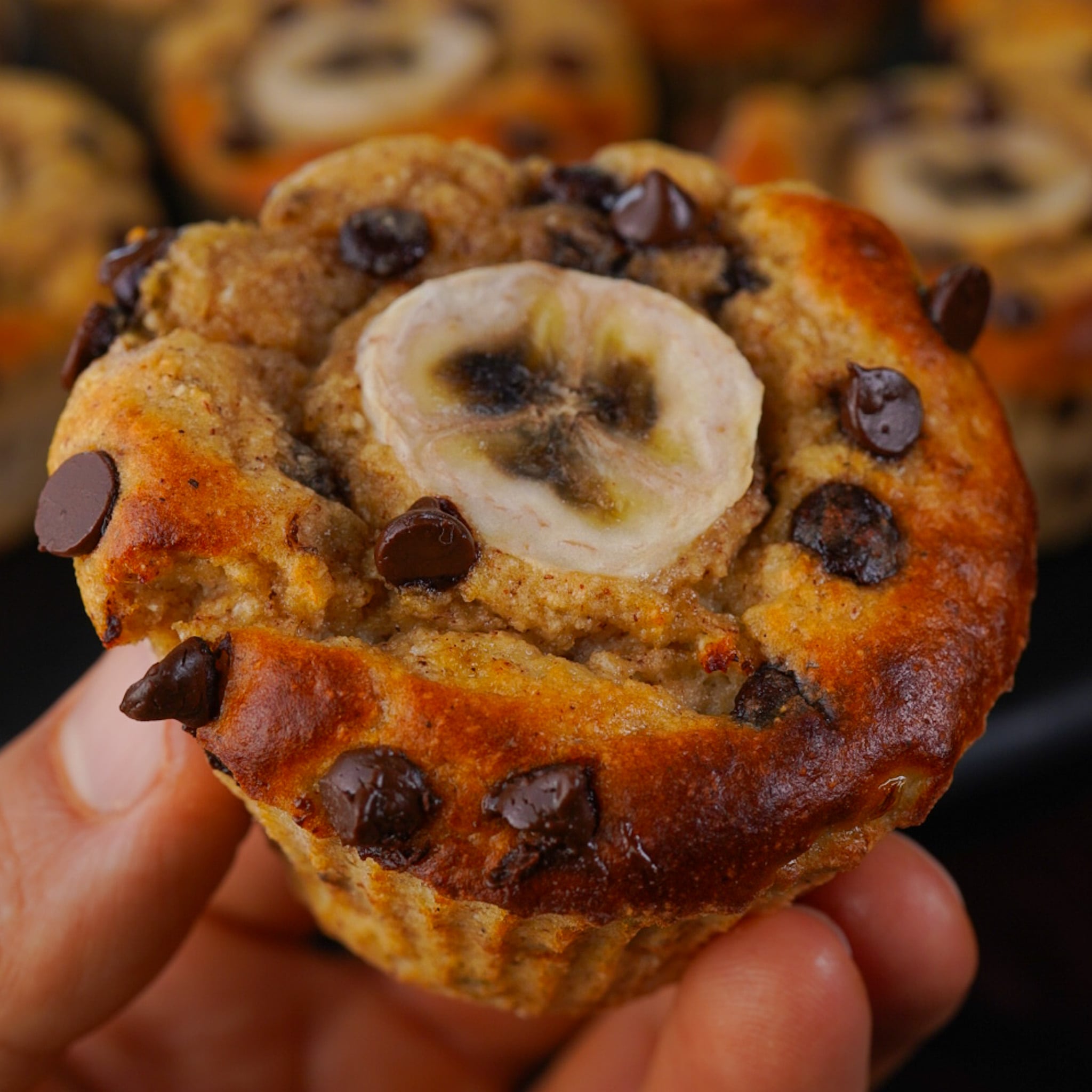 Banana Chocolate Chip Protein Muffins