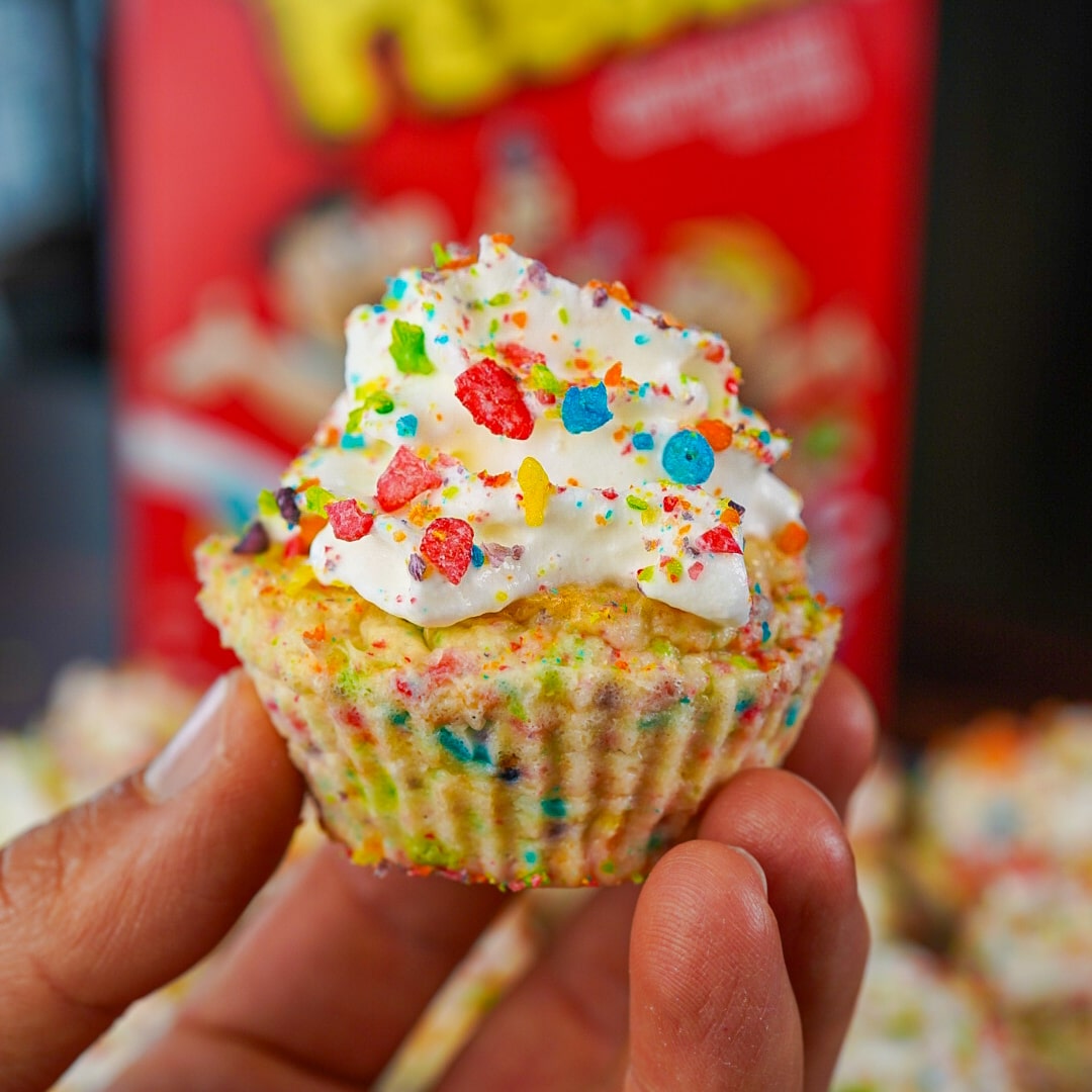 Fruity Pebble Mini Protein Cheesecakes