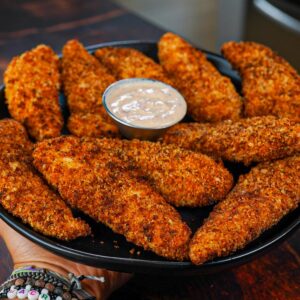 Crispy Chicken Tender w_ Low Cal Garlic Parmesan Sauce